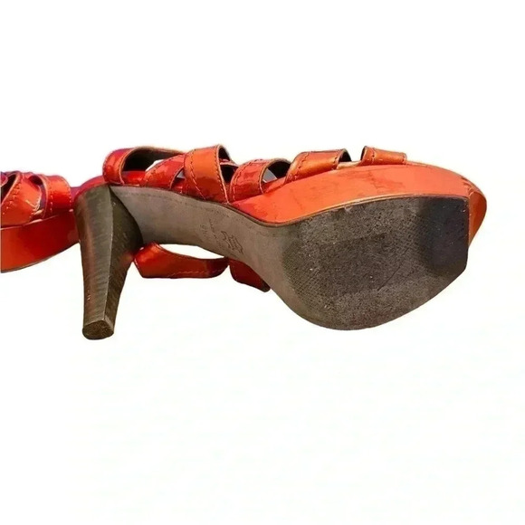 Donald Pliner Cleva Red Metallic Patent Leather Platform Shoe Size 9.5 $395 - Picture 8 of 12